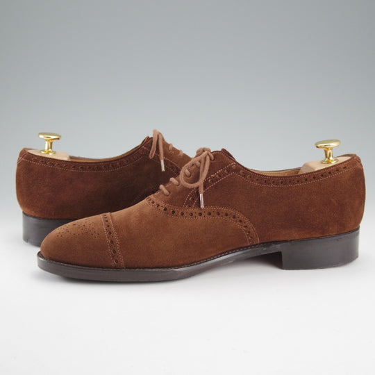 極上★ジョンロブ 6.5E【貴重★2466ラスト/PARISロゴ時代の製品/SEYMOUR】セミブローグ/スエード/濃茶/メンズ/JOHN LOBB★o320