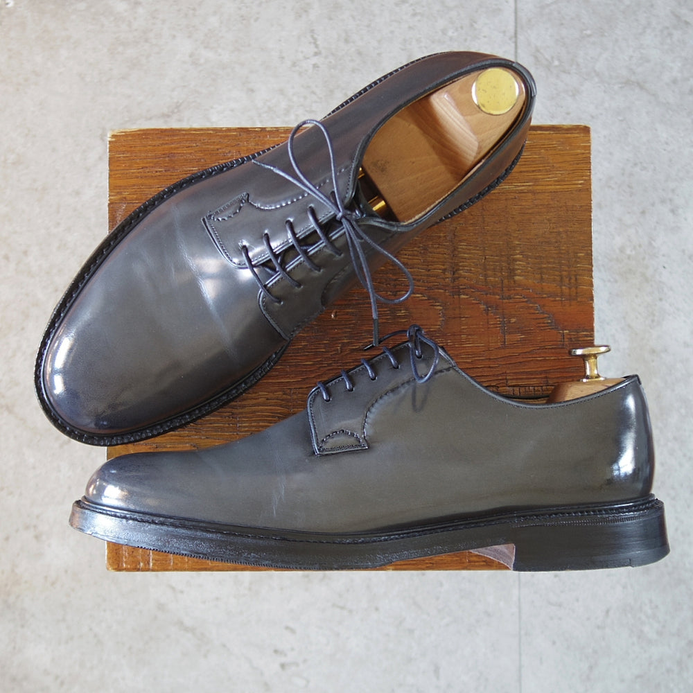 極上★チャーチ 80F/UK8【定価￥214,500-★SHANNON/シャノン】103ラスト/プレーントゥ/ポリッシュドバインダーカーフ/灰/Church's★p453