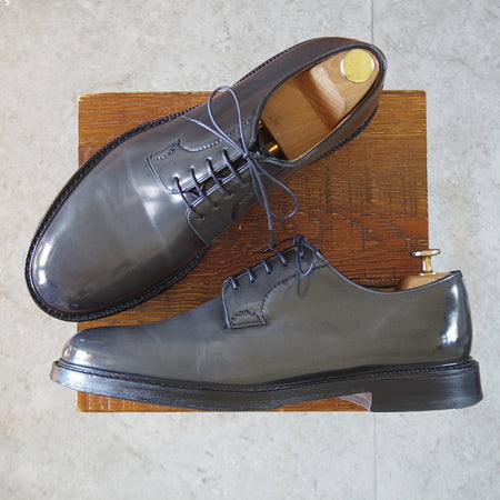 極上★チャーチ 80F/UK8【定価￥214,500-★SHANNON/シャノン】103ラスト/プレーントゥ/ポリッシュドバインダーカーフ/灰/Church's★p453