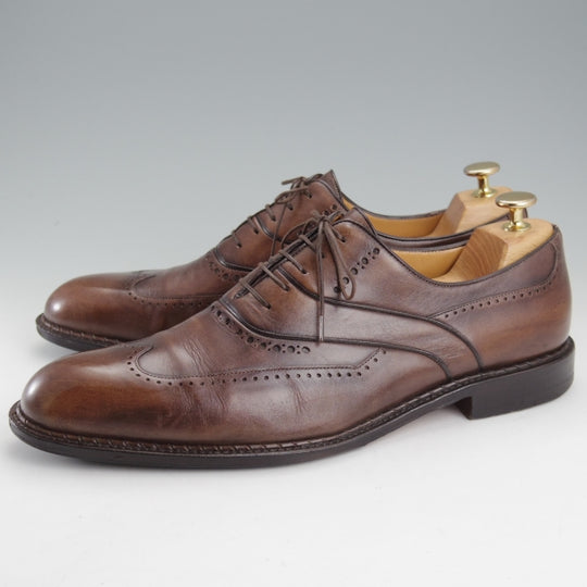 極上★ア・テストーニ SIZE 8.5【ブラックラピド製法★BLACK LABEL/ブラインドブローグ】ブラックラベル/濃茶/メンズ/a.testoni★n815