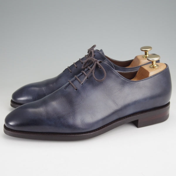 美品★(スペイン製)カルミナ SIZE 7【定価￥79,200-★ミュージアムカーフ仕様/910/ホールカット】RAINラスト/紺/メンズ/CARMINA★n306