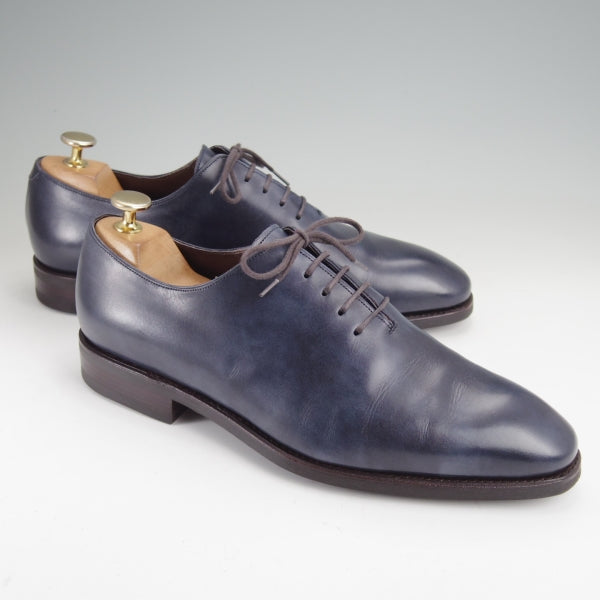美品★(スペイン製)カルミナ SIZE 7【定価￥79,200-★ミュージアムカーフ仕様/910/ホールカット】RAINラスト/紺/メンズ/CARMINA★n306