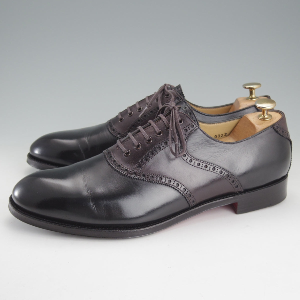 ヒロシ ヒロシツボウチ HTV0802 サドルシューズ 8.5 黒×濃茶 中古 o325 | 高級