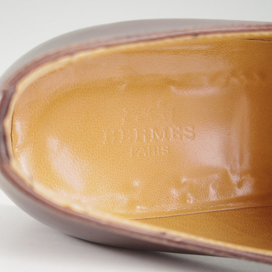 美品★(伊製)HERMES/エルメス(レディース) SIZE 36【★ストレートチップ/濃茶】カーフ★o871