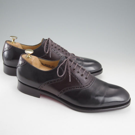 極美品★ヒロシツボウチ SIZE 8.5【コンビ仕様★サドルシューズ/HTV-0802】カーフ/黒×濃茶/メンズ/HIROSHI TSUBOUCHI★o325