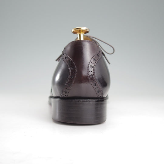 極美品★ヒロシツボウチ SIZE 8.5【コンビ仕様★サドルシューズ/HTV-0802】カーフ/黒×濃茶/メンズ/HIROSHI TSUBOUCHI★o325