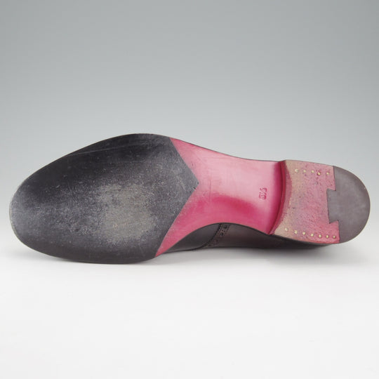 極美品★ヒロシツボウチ SIZE 8.5【コンビ仕様★サドルシューズ/HTV-0802】カーフ/黒×濃茶/メンズ/HIROSHI TSUBOUCHI★o325