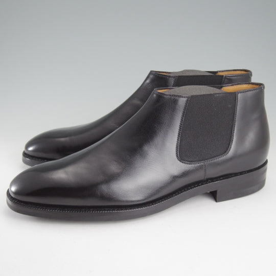 ほぼ未使用★(伊)エンツォ・ボナフェ SIZE 9【同系モデル定価￥173,800-★CARY GRANT3/サイドゴアブーツ】カーフ/黒/Enzo Bonafe★o873