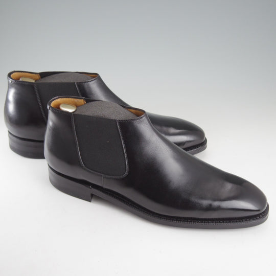 ほぼ未使用★(伊)エンツォ・ボナフェ SIZE 9【同系モデル定価￥173,800-★CARY GRANT3/サイドゴアブーツ】カーフ/黒/Enzo Bonafe★o873