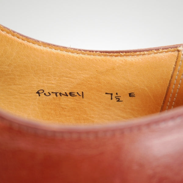 極上★クロケット&ジョーンズ 7.5E【スキンステッチ仕様★ロイドフットウェア別注/PUTNEY】モンクストラップ/茶/Crockett&Jones★n308
