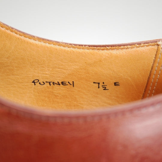 極上★クロケット&ジョーンズ 7.5E【スキンステッチ仕様★ロイドフットウェア別注/PUTNEY】モンクストラップ/茶/Crockett&Jones★n308