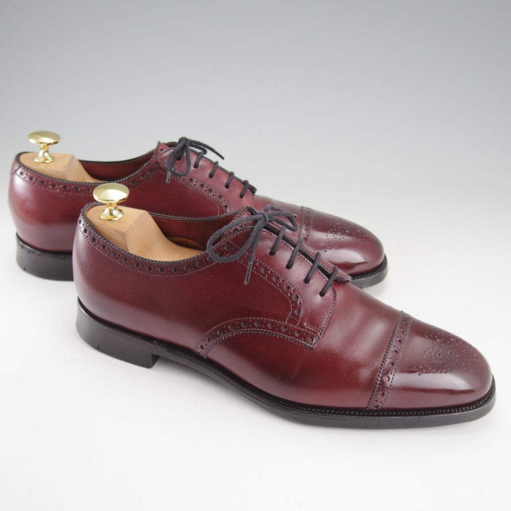 極上★エドワードグリーン 6D【現行定価20万円以上★純正シューツリー付/CARDIFF/808ラスト】セミブローグ/カーフ/赤茶/EDWARD GREEN★o327