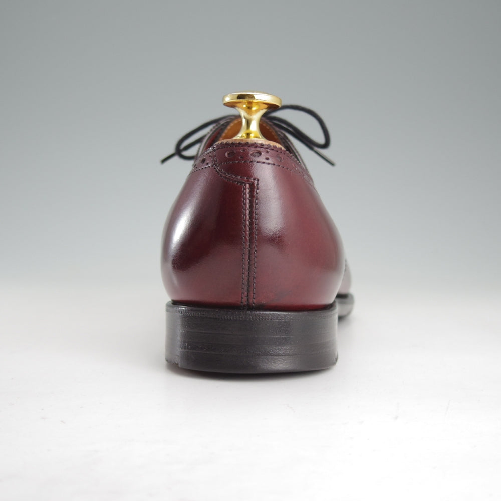 極上★エドワードグリーン 6D【現行定価20万円以上★純正シューツリー付/CARDIFF/808ラスト】セミブローグ/カーフ/赤茶/EDWARD GREEN★o327