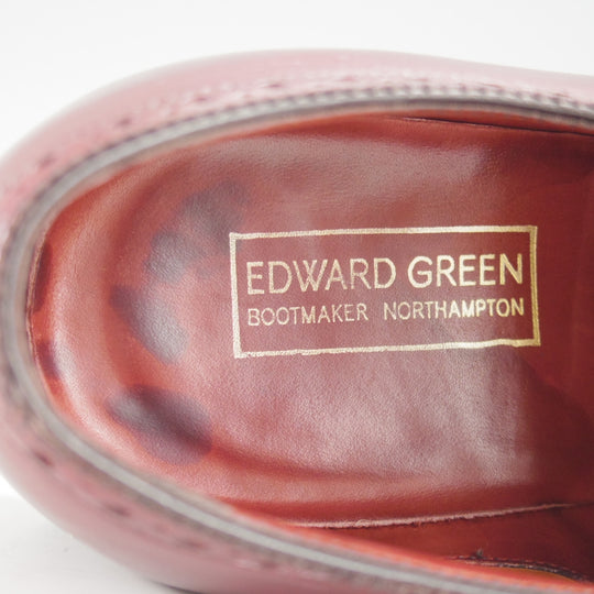極上★エドワードグリーン 6D【現行定価20万円以上★純正シューツリー付/CARDIFF/808ラスト】セミブローグ/カーフ/赤茶/EDWARD GREEN★o327