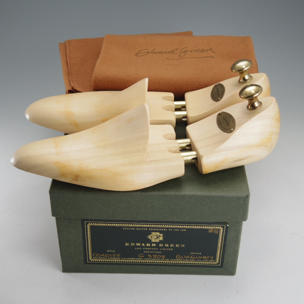 極上★エドワードグリーン 6D【現行定価20万円以上★純正シューツリー付/CARDIFF/808ラスト】セミブローグ/カーフ/赤茶/EDWARD GREEN★o327