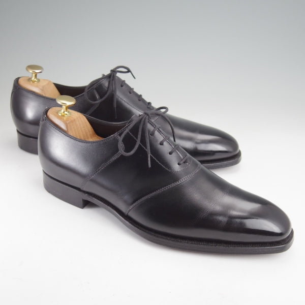 未使用★クロケット&ジョーンズ 8D【ハンドグレードライン★プレーントゥ/LENNOX】サドルシューズ/カーフ/黒/Crockett&Jones★n309