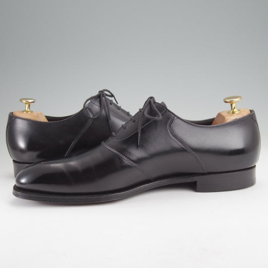 未使用★クロケット&ジョーンズ 8D【ハンドグレードライン★プレーントゥ/LENNOX】サドルシューズ/カーフ/黒/Crockett&Jones★n309