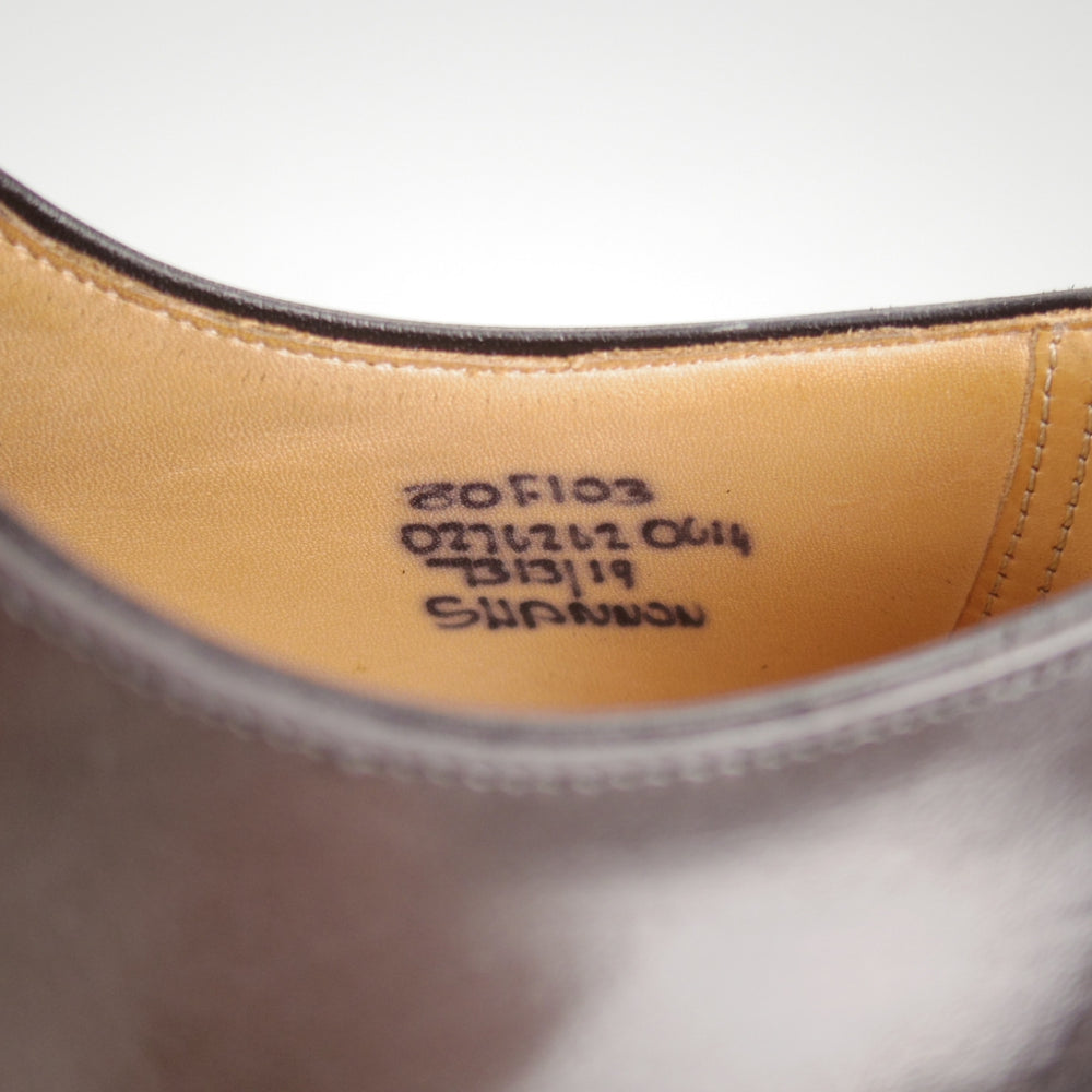 極上★チャーチ 80F/UK8【定価￥214,500-★SHANNON/シャノン】103ラスト/プレーントゥ/ポリッシュドバインダーカーフ/灰/Church's★p453