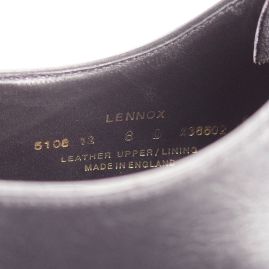 未使用★クロケット&ジョーンズ 8D【ハンドグレードライン★プレーントゥ/LENNOX】サドルシューズ/カーフ/黒/Crockett&Jones★n309