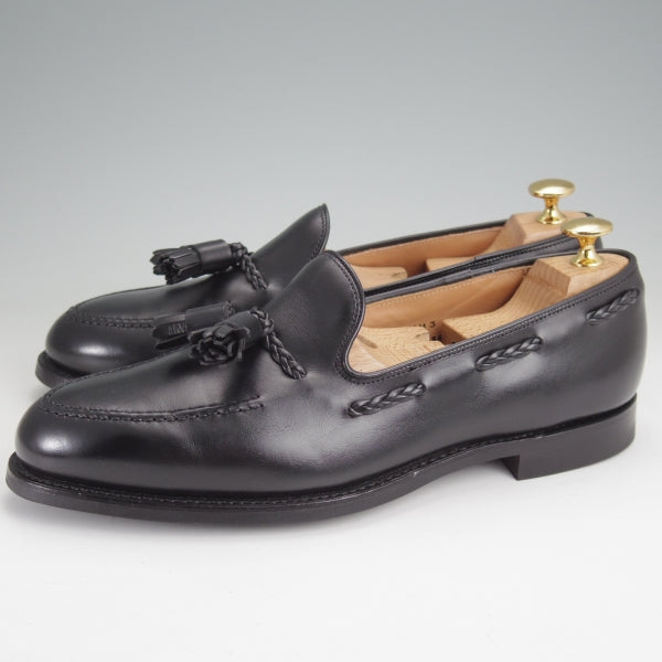 極上★クロケット&ジョーンズ 7E【定価￥125,400-★バーニーズNY別注/LANGHAM 3】375ラスト/タッセルローファー/黒/メンズ★n310
