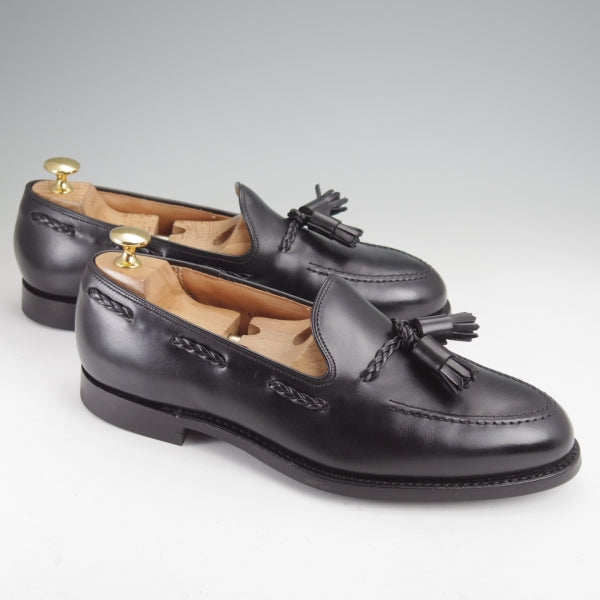 極上★クロケット&ジョーンズ 7E【定価￥125,400-★バーニーズNY別注/LANGHAM 3】375ラスト/タッセルローファー/黒/メンズ★n310