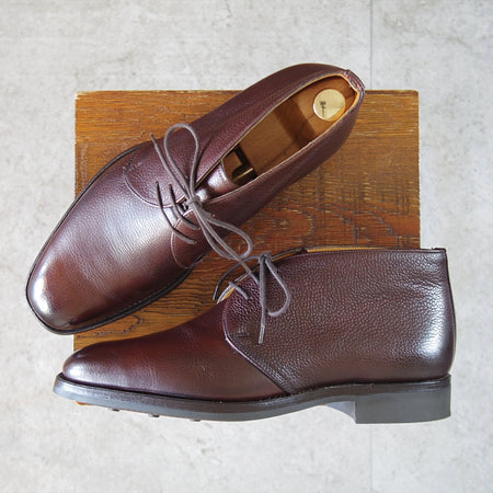 美品★(英)グレンソン 7.5F【現行定価￥71,500-★footmaster/ダイナイトソール仕様】チャッカブーツ/23597/濃茶/メンズ/GRENSON★n824