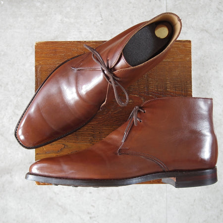 極上★クロケット&ジョーンズ 8E【定価￥121,000-★ダイナイトソール仕様/TETBURY】348ラスト/チャッカブーツ/茶/Crockett&Jones★o337