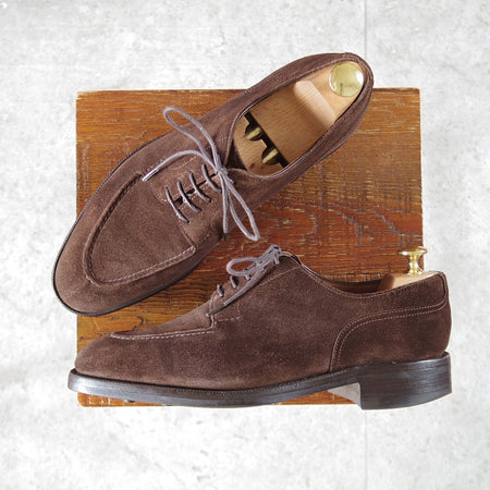 極上★エドワードグリーン 6E【現行定価￥308,000-★DOVER/ドーバー/32ラスト】スキンステッチ/Uチップ/スエード/濃茶/EDWARD GREEN★o342