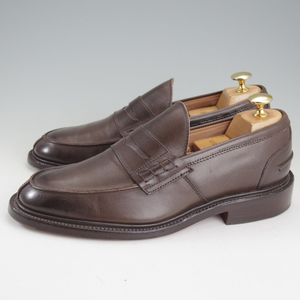 美品★トリッカーズ SIZE 5.5【定価￥110,000-★コインローファー/JAMES】3227/カーフ/Espresso Burnished/濃茶/メンズ/Tricker's★p458