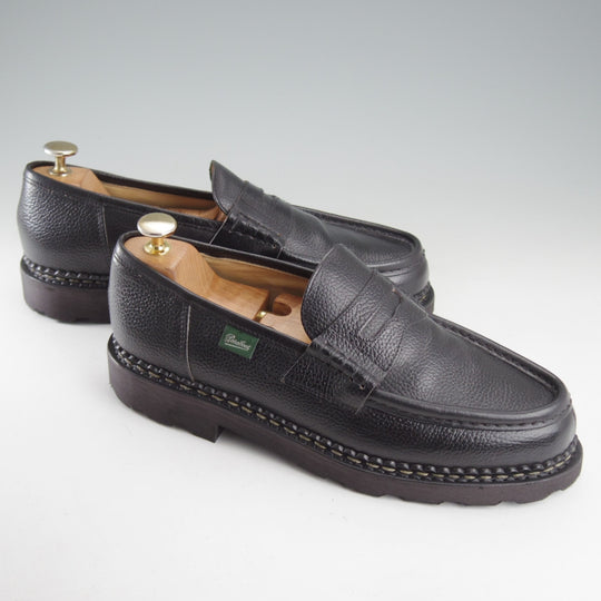 極美品★パラブーツ SIZE 7.5【定価￥96,800-★ランス/REIMS】コインローファー/グレインレザー/黒/メンズ/Paraboot★o882