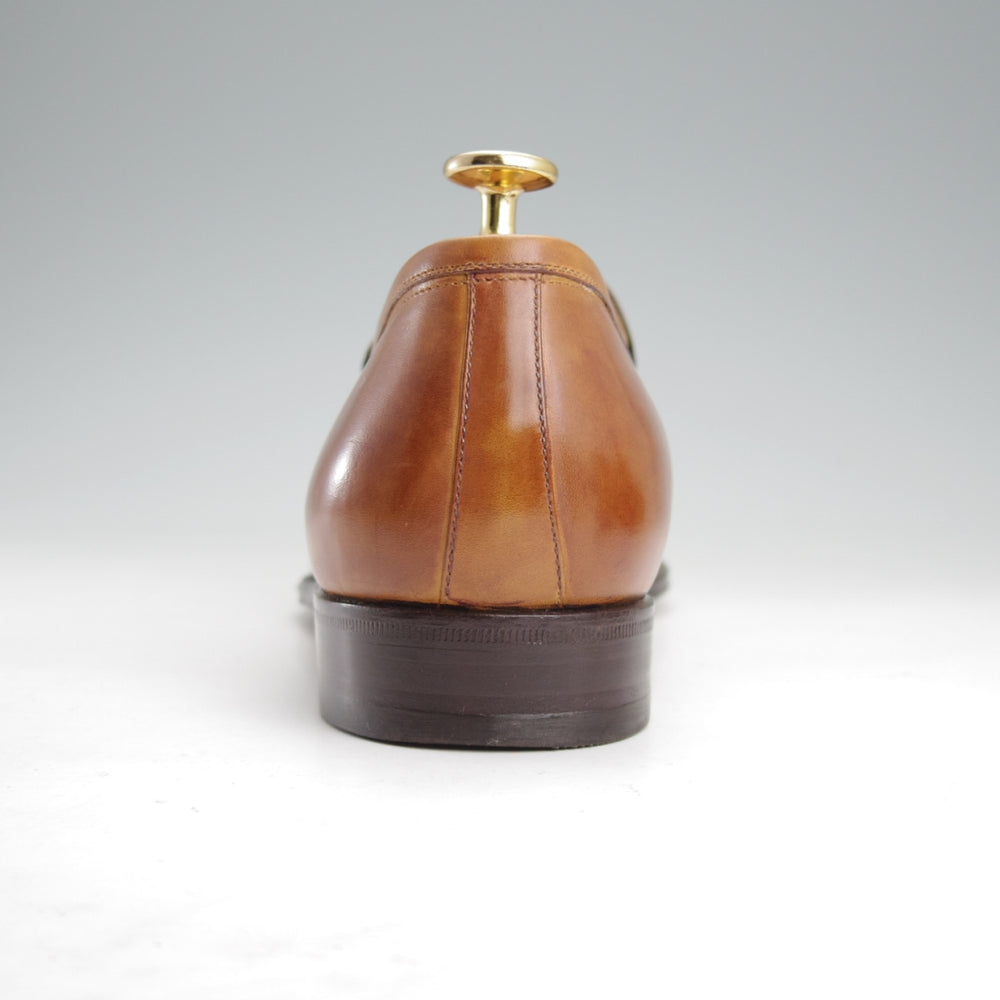 美品★(伊)タニノクリスチー SIZE 7【定価15万円以上★コインローファー/薄茶】カーフ/メンズ/TANINO CRISCI★n825