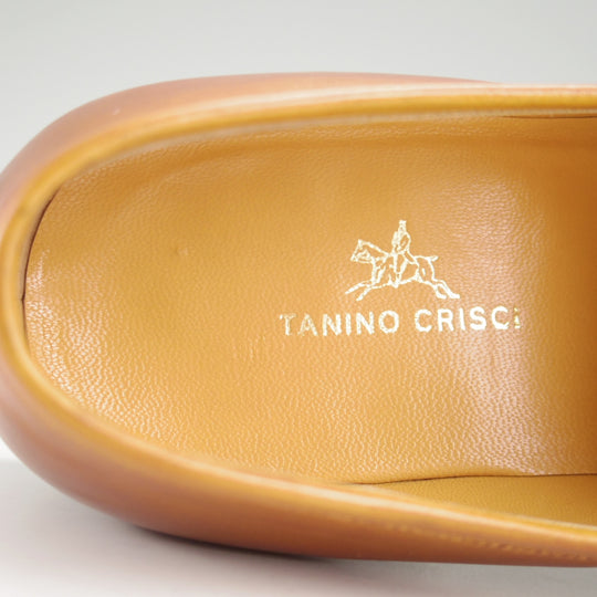 美品★(伊)タニノクリスチー SIZE 7【定価15万円以上★コインローファー/薄茶】カーフ/メンズ/TANINO CRISCI★n825