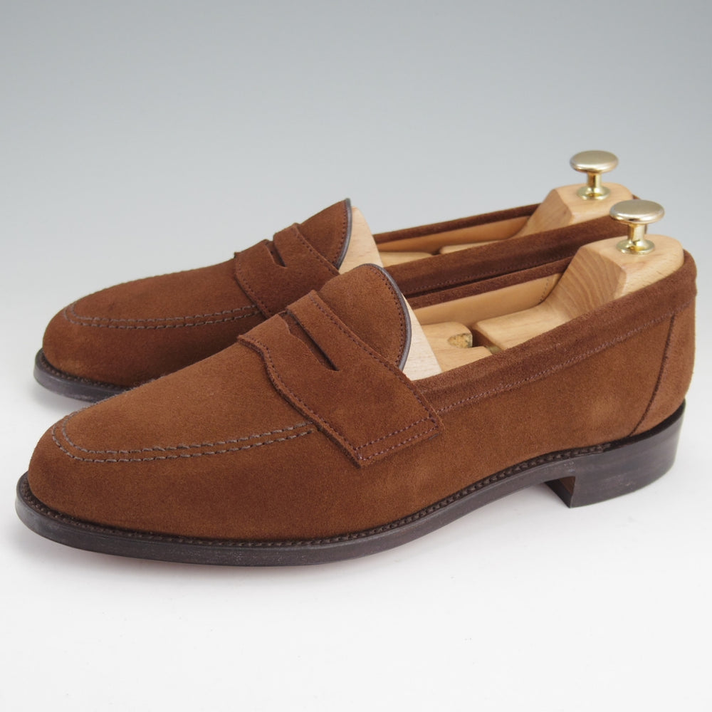 未使用★(英)Loake/ローク 8.5F【グッドイヤーウェルテッド製法★ETON/コインローファー】イートン/スエード/濃茶/メンズ★n827