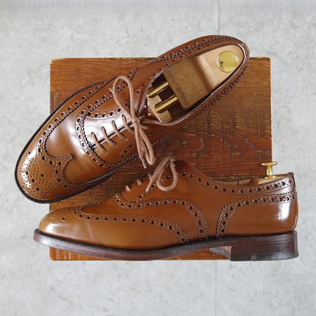 美品★チャーチ 85F/UK8.5【定価￥192,500-★BURWOOD/バーウッド】81ラスト/フルブローグ/サンダルウッド/茶/メンズ/Church's★o890