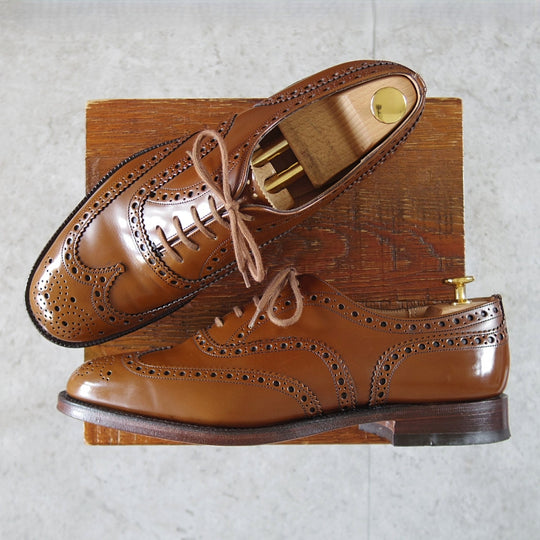 美品★チャーチ 85F/UK8.5【定価￥192,500-★BURWOOD/バーウッド】81ラスト/フルブローグ/サンダルウッド/茶/メンズ/Church's★o890