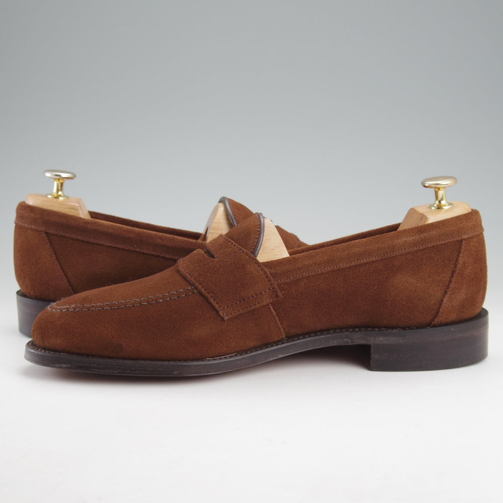 未使用★(英)Loake/ローク 8.5F【グッドイヤーウェルテッド製法★ETON/コインローファー】イートン/スエード/濃茶/メンズ★n827