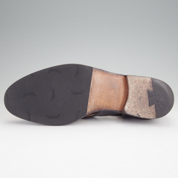 極上★(伊)F.LLIジャコメッティ SIZE 38【定価￥154,000-★イグアナ(リザード)革/グルカサンダル/FG166】メンズ/紺/Giacometti★n318