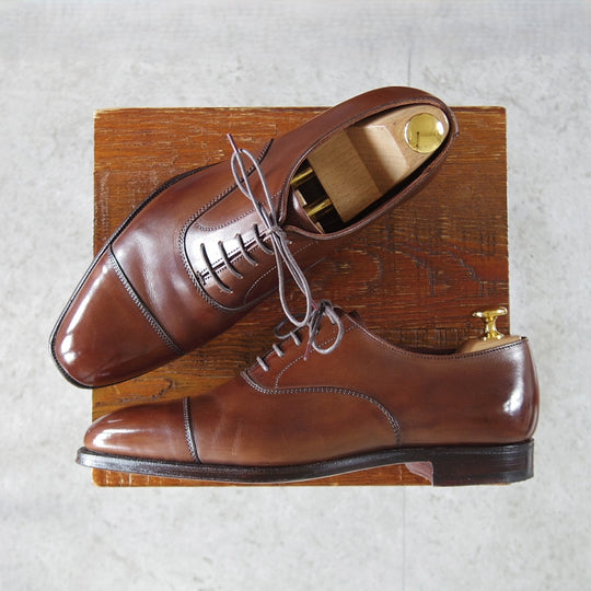 美品★クロケット&ジョーンズ 5.5E【定価￥148,500-★AUDLEY/オードリー】ハンドグレードライン/337ラスト/濃茶/Crockett&Jones★o898