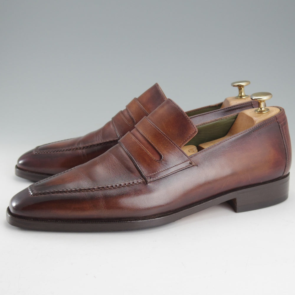★(仏)ベルルッティ SIZE 8【現行定価30万円以上★ANDY/アンディ】濃茶系パティーヌ/コインローファー/カーフ/メンズ/Berluti★o340