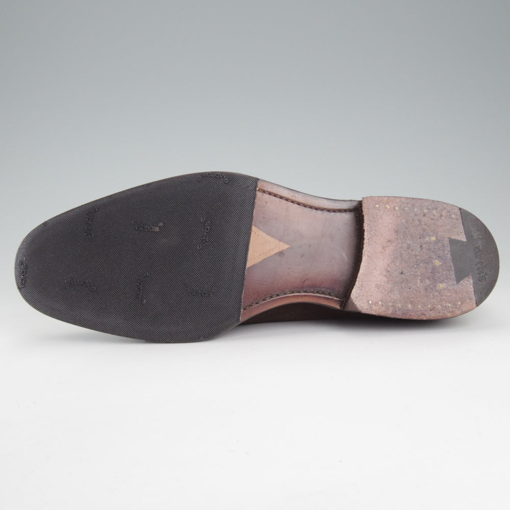 美品★チャーチ 75F/UK7.5【最上級★ロイヤルコレクション/CAPEBUCK(アンテロープ革)/002ラスト】EDWARD/セミブローグ/濃茶/Church's★o886