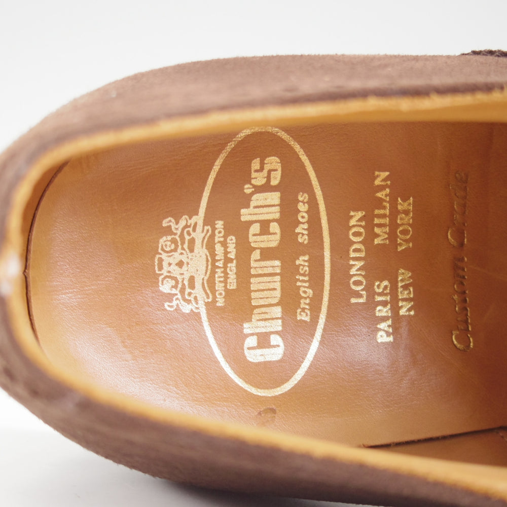 美品★チャーチ 75F/UK7.5【最上級★ロイヤルコレクション/CAPEBUCK(アンテロープ革)/002ラスト】EDWARD/セミブローグ/濃茶/Church's★o886