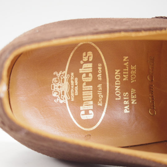 美品★チャーチ 75F/UK7.5【最上級★ロイヤルコレクション/CAPEBUCK(アンテロープ革)/002ラスト】EDWARD/セミブローグ/濃茶/Church's★o886