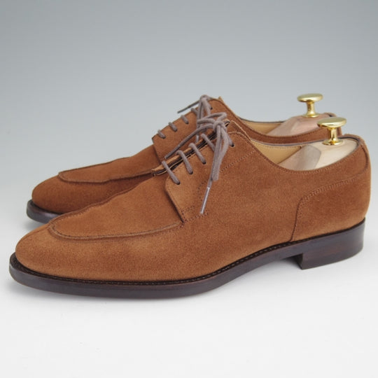 美品★(台東区)ジョーワークス UK5.5程度【貴重★(仙台)タマヤフットウェア別注/Uチップ】スエード/茶/メンズ/JOE WORKS★n323