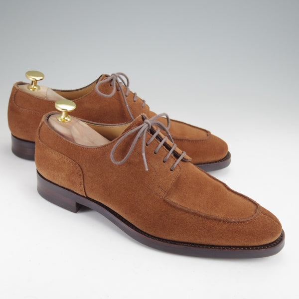 美品★(台東区)ジョーワークス UK5.5程度【貴重★(仙台)タマヤフットウェア別注/Uチップ】スエード/茶/メンズ/JOE WORKS★n323