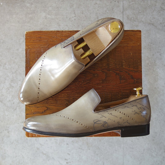 使用僅か★(仏)ベルルッティ SIZE 5.5【同系モデル定価￥347,600-★純正ツリー付/カリグラフィ(スクリット)仕様】カーフ/Berluti★o344