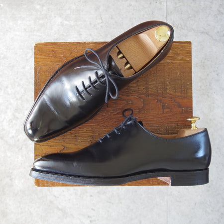 極美品★クロケット&ジョーンズ 6E【定価￥143,000-★ALEX/アレックス/348ラスト】ホールカット/カーフ/黒/メンズ/Crockett&Jones★o346