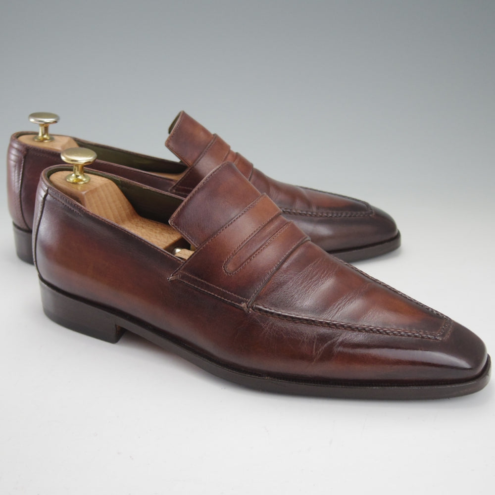 ★(仏)ベルルッティ SIZE 8【現行定価30万円以上★ANDY/アンディ】濃茶系パティーヌ/コインローファー/カーフ/メンズ/Berluti★o340