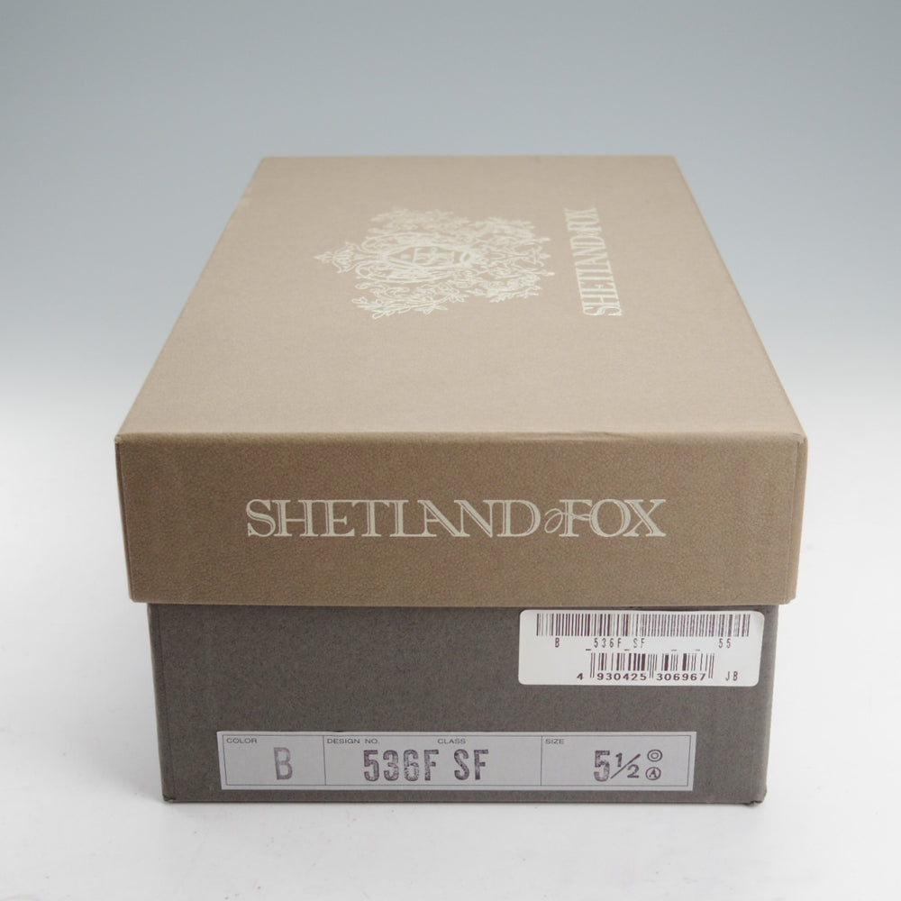 未使用★シェットランドフォックス SIZE 5.5【モデル定価￥50,600-★アバディーン/536F】ストレートチップ/カーフ/黒/SHETLANDFOX★n832
