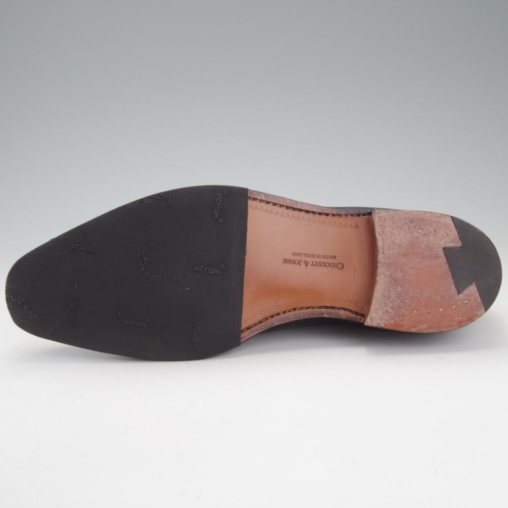 極美品★クロケット&ジョーンズ 6E【定価￥143,000-★ALEX/アレックス/348ラスト】ホールカット/カーフ/黒/メンズ/Crockett&Jones★o346