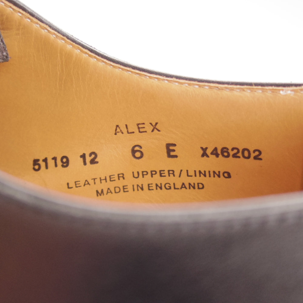 極美品★クロケット&ジョーンズ 6E【定価￥143,000-★ALEX/アレックス/348ラスト】ホールカット/カーフ/黒/メンズ/Crockett&Jones★o346